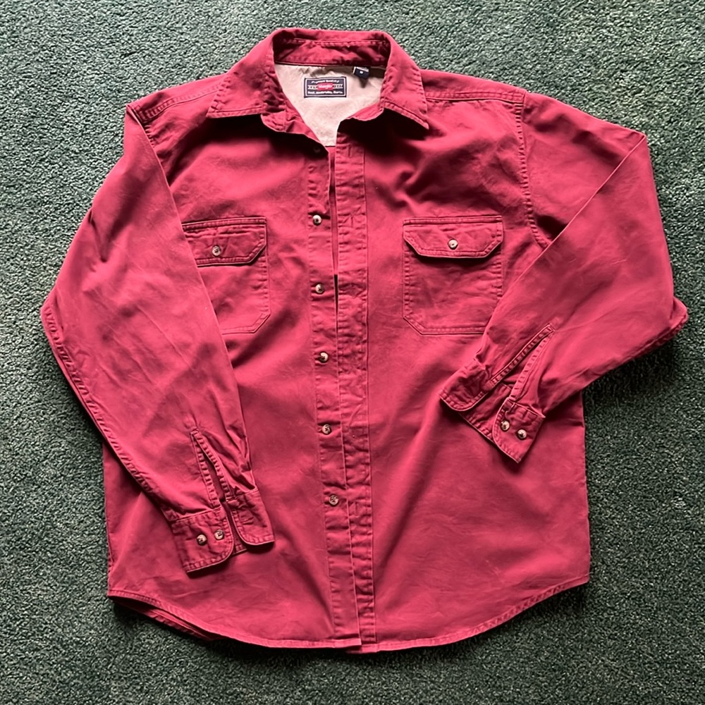 Men’s Wrangler Burgundy Button-Down, Size M